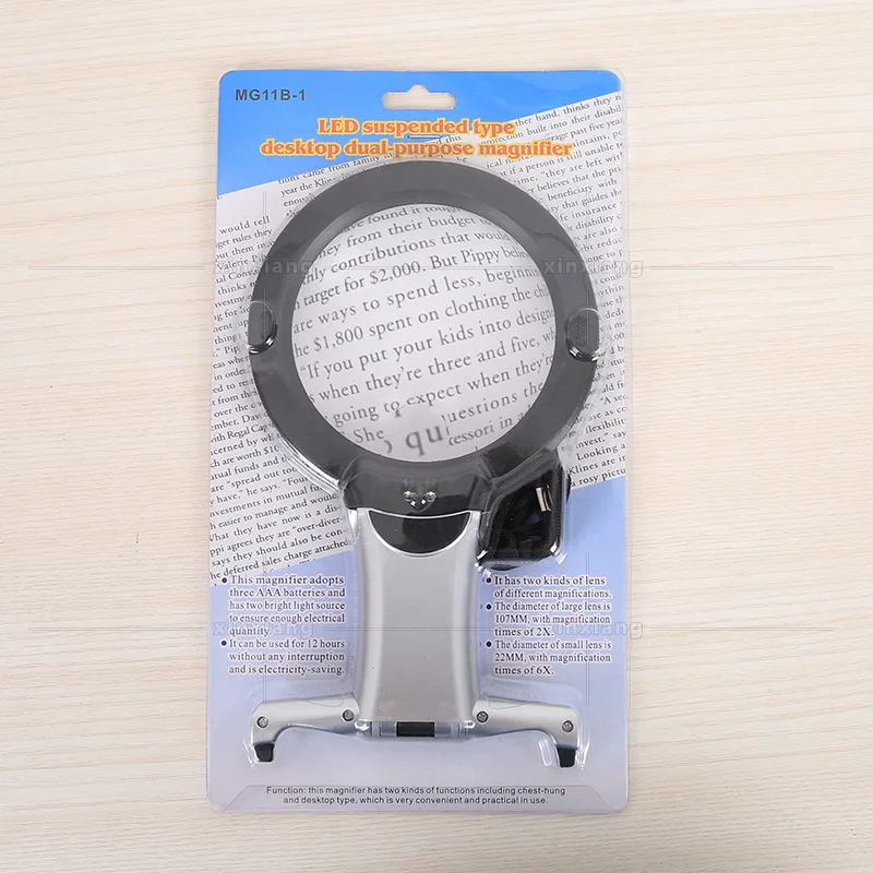 E lighted reading magnifier neck wear quality magnifying glass for seniors sewing cross thumb200