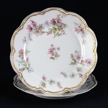 Haviland Limoges Schleiger 91A Pink Blue Floral Bread Plates Set, Double... - $35.00