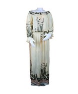 Ark &amp; Co Boho Floral Maxi Dress Womens S Pleated Sheer Chiffon Puff 3/4 ... - $23.98