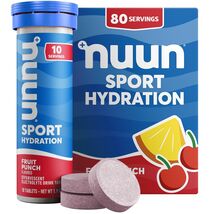 Nuun Sport Electrolyte Tablets Fruit Punch, 8 Pack (80 Servings Total) - $39.59