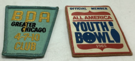 2 Vtg Chicago Illinois BPA 4-7-10 CLUB SPLIT AWARD Bowling Patch 1965 Yo... - $6.79