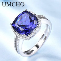 Luxury Tanzanite Rings For Women Female Engagement Genuine Solid 925 Sterling Si - £23.87 GBP