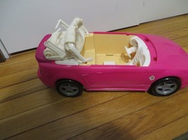 Barbie Pink Mustang Convertible Car Used - $22.76