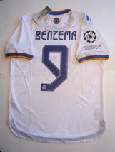 Karim Benzema Real Madrid UCL Final Match Slim White Home Soccer Jersey 2021-22 - £71.17 GBP