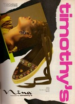 1985 Timothy&#39;s Shoes Footwear Cindy Crawford Sexy Legs Vintage Print Ad ... - $11.40
