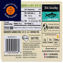 Season, Sardines, Skinless &amp; Boneless in 100% Olive 4.375 Ounce (Pack of 1)  - £9.77 GBP