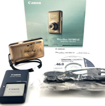 Canon Power Shot Elph SD780 Is Digital Camera Gold 12.1MP 3x Zoom Iob Tested - £184.24 GBP