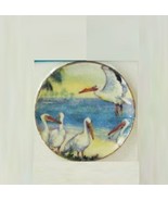DOLLHOUSE Plate w Pelicans Lg Round CDD538 By Barb Wall Art Miniature - $5.18