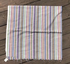 Vtg Deadstock Woolworth Multicolor Stripe Cotton Shirting Fabric 45x86 - $28.49