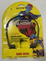 Sony Walkman Stereo Headphones Mega Bass Digital NOS Sealed MDR-W08L 1995 - £52.94 GBP