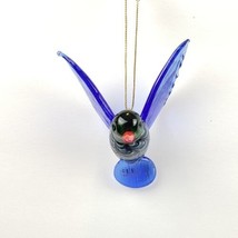 Fitz And Floyd Art Glass Hummingbird Ornament Bird Menagerie Blue Green Red - $32.77