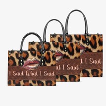 Women&#39;s Tote Bag, Leopard Print, Lip, I Said What I Said - £47.50 GBP+