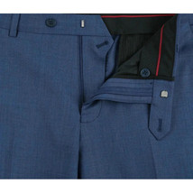 Men's Renoir Wool Blend Slim Fit 2pc Suit Sharkskin Texture 557-1 Blue image 9