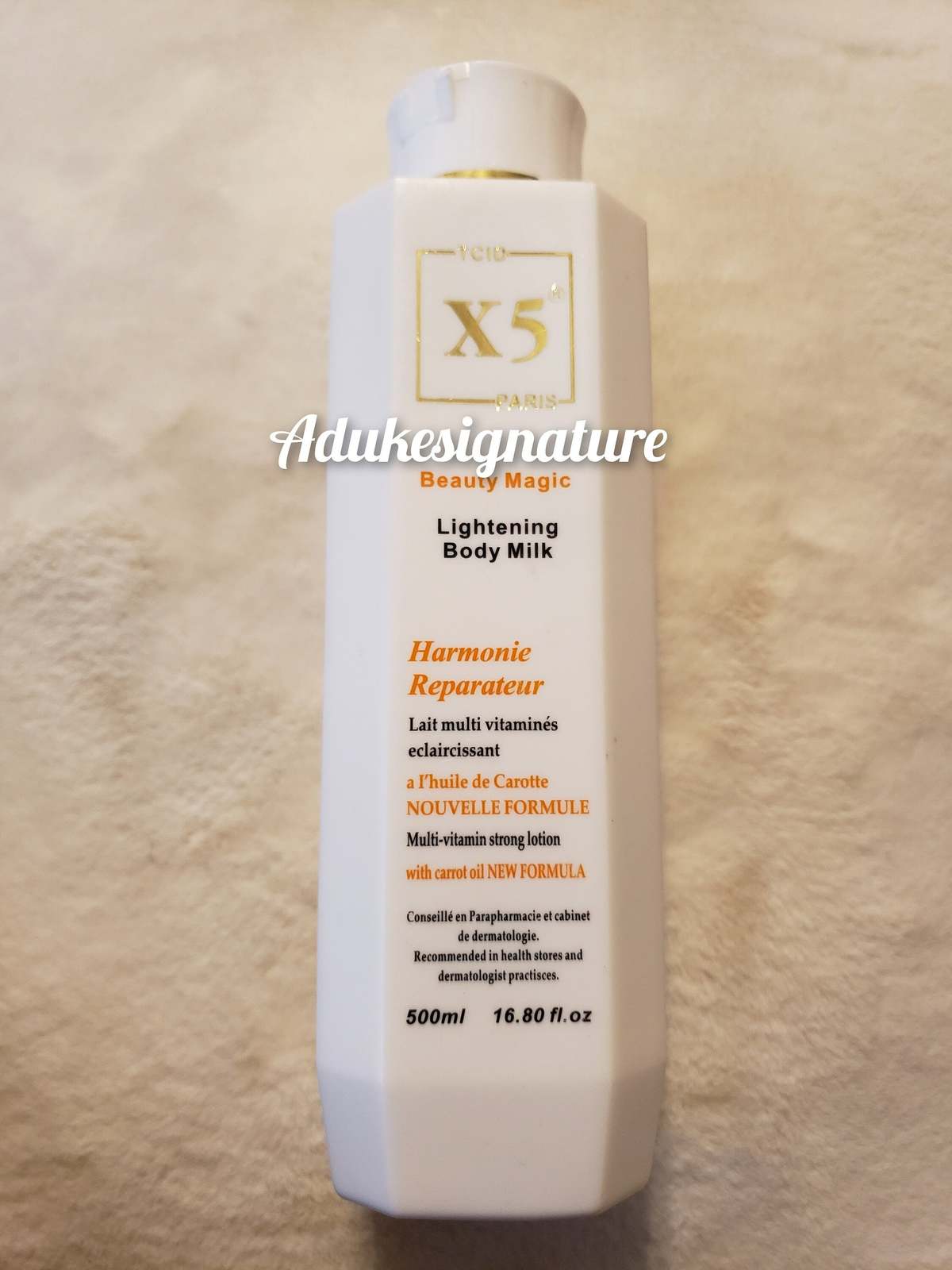 X5 beauty magic Lightening body milk with carrot oil and multivitamins.500ml - $39.99