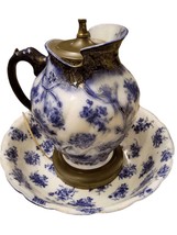 Lamp repurposed from 1890&#39;s Flow Blue Wash Bowl and Pitcher Set &quot;Dresden&quot; Humphr - £335.28 GBP