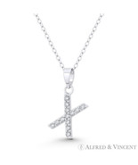 Initial Letter X Cubic Zirconia CZ Crystal Pendant .925 Sterling Silver ... - $643.38 MXN