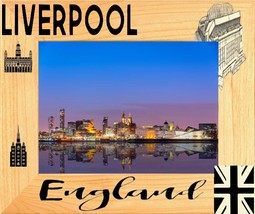 Liverpool England Laser Engraved Wood Picture Frame Landscape (5 x 7) - $30.99