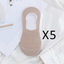 5 Pairs/Lot Invisible Candy Cotton Breathable Socks Non-Slip Mesh Women Summer G - $22.79