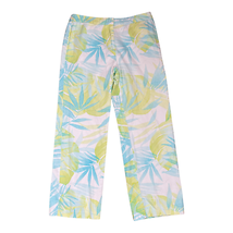 Talbots Pants Size 12 Light Pastels Floral Stretch Flat Front Womens 32X29 - $16.82
