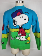Vintage Snoopy and Friends Bill Ditfort Knit Golf Sweater Snoopy Woodstock M-L? - £62.76 GBP