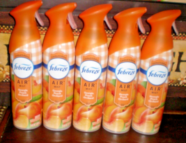 (5) Febreze Air Room Freshener Sprays Georgia Peach Orchard 8.8 Oz Each Bottle - £29.85 GBP