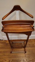 Vintage Mid Century Modern Gentleman’s Valet Stand Wood Metal MCM Clothe... - $257.05