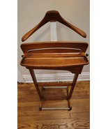 Vintage Mid Century Modern Gentleman’s Valet Stand Wood Metal MCM Clothe... - $353.55 CAD