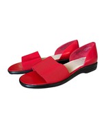 Mootsies Tootsies Sybil Slip On Red Leather Casual Summer Sandals Size 7.5M - $33.85 CAD