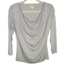 L’AGENCE Women&#39;s Size Small Gray Draped Front Soft Stretchy 3/4 Sleeve Top - £39.32 GBP