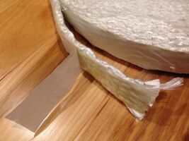 Flat 1/8" x 1" x 100' (ADHESIVE) Backed Wood Stove Fiberglass Door Gaske... - $77.26