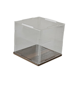 NEFSPRIN Clear Acrylic Display Case with Wood Base - $39.98