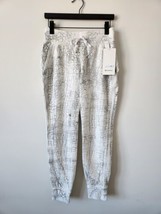 Nwt Lululemon TRD6 White Thread Dye Cotton Terry Warm Down Jogger Pants 6 - £98.80 GBP