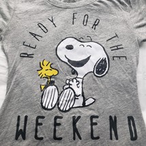 Peanuts Womens T Shirt Size XS Gray Snoopy Ready For The Weekend The Cut... - $11.90
