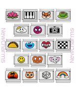 18 Value Italian Charms for Full Bracelet - Smile, Dice, Rainbow, Cup, O... - $14.73
