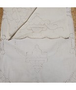 Vintage Embroidery Cutouts Table Runner 19x12.5&quot; &amp; 45x15&quot; SET OF 3 - £12.62 GBP