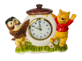 Walt Disney Alarm Clock Winnie Pooh Wise Owl Japan JWCII 1960s RARE figu... - $247.50