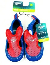 Speedo Hybrid Water Shoes Boys Swim Shoes Blue &amp; Red Sz S Small 5 - 6 Kids NWT - £8.41 GBP