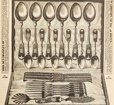 1900 Solid Silverware Set Advertisement Victorian Sears Roebuck 5.25 x 7&quot;  - £15.69 GBP