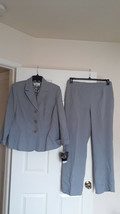 Le Suit Blue Print Grey Notch Collar Three Button Pant Suit  Petites  12P   $200 - £73.30 GBP