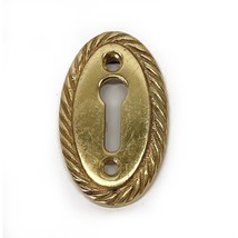 Keyhole Key Hole Cover Plate Solid Brass Ornate Oval Escutcheon Vintage ... - $11.85