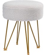 Teddy Round Ottoman Dresser Stool, Modern Ottoman Foot Rest, Makeup Chai... - $39.95