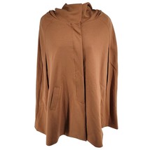 Vero Moda 3/4 Cape Hooded Button Up Poncho Jacket Brown Size S - $29.65