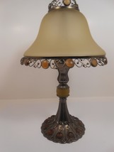 Partylite P7798 Paris Retro Amber Tealight Table Lamp Candle Holder 12&quot; - £17.66 GBP