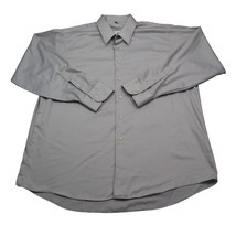 Geoffrey Beene Shirt Mens XL Gray Collared Long Sleeve Button Up Dress Shirt - £20.62 GBP