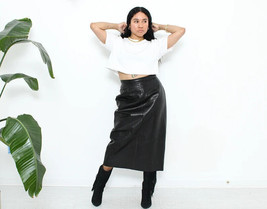 Elegant Black Women&#39;s Skirt Soft Lambskin Leather Handmade Stylish Party... - £104.39 GBP+