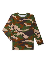 Wonder Nation Boys Long Sleeve T Shirt X-Small (4-5) Green Camo New - $11.60