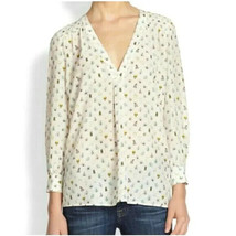 Joie Aceline 100% Silk Blouse Bees &amp; Bugs Print Porcelain Top Size Mnwt! - £71.44 GBP