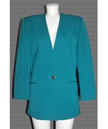 VTG Nordstrom Wool Gabardine Long Dressy Lined No-Collar 3-Pocket Blazer... - $44.81 CAD