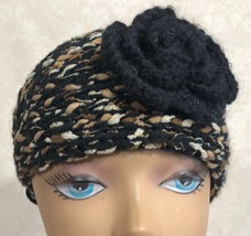 Knit Head Wrap Womens Button Winter Bow Hat Cap One Size Headband - £10.53 GBP