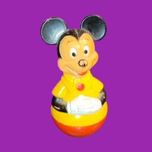 Vintage 1975 Mickey Weeble Wobble Toy 4.5&quot; X 2.5&quot; Rattle Walt Disney Pro... - $5.54
